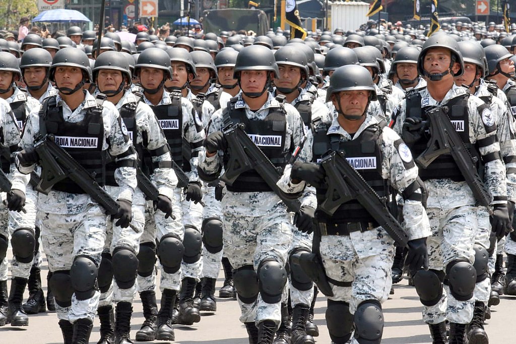 Unidad de la Guardia Nacional de México en un desfile militar (2019)