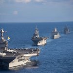 El portaaviones estadounidense Gerald Ford, con su grupo naval, se dirige al mar Caribe, frente a la costa venezolana, en octubre de 2025 (foto: Maxwell Orlosky/U.S. Navy)