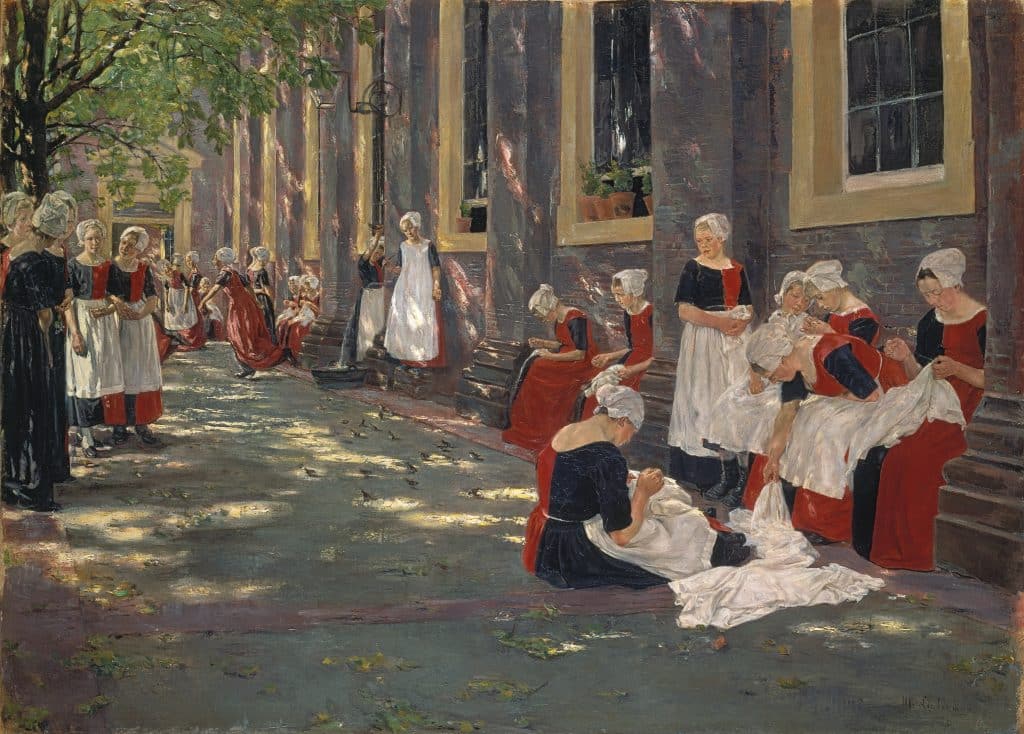 Max Liebermann. “Recreo en el orfanato de Ámsterdam”