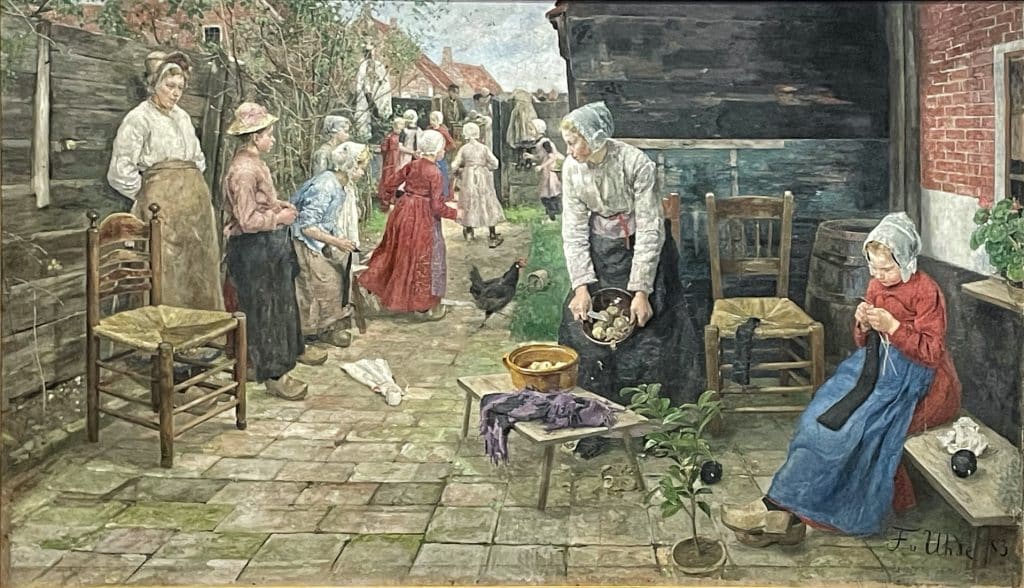 Fritz von Uhde, “Llega el organillero”